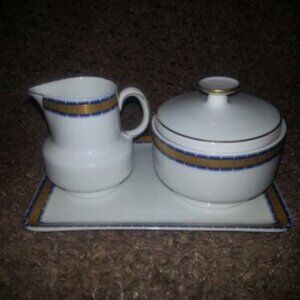 SCHERZER BAVARIA GERMANY-Sugar, Cream and Tray